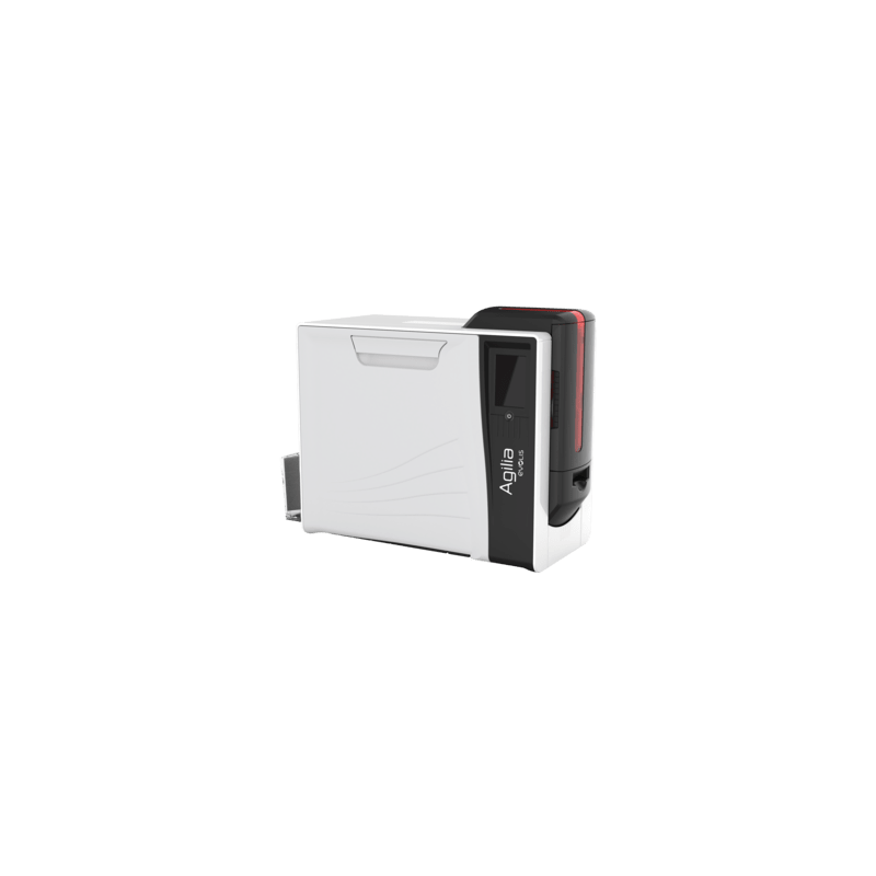 Evolis Agilia, single sided, 24 dots/mm (600 dpi), disp., USB, Ethernet, kit (USB), black, white, red