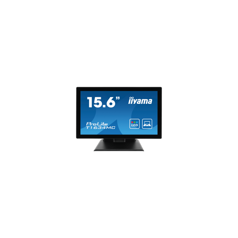 iiyama ProLite T16XX, 39.6 cm (15.6''), Projected Capacitive, 10 TP, Full HD, USB, kabel (USB), zwart
