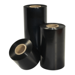 Thermal transfer ribbons, INKANTO,, APX FH+ wax/hars, 110mm, rolls/box 10 rolls/box, zwart