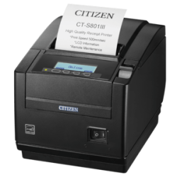 Citizen CT-S801III, 8 dots/mm (203 dpi), cutter, USB, zwart