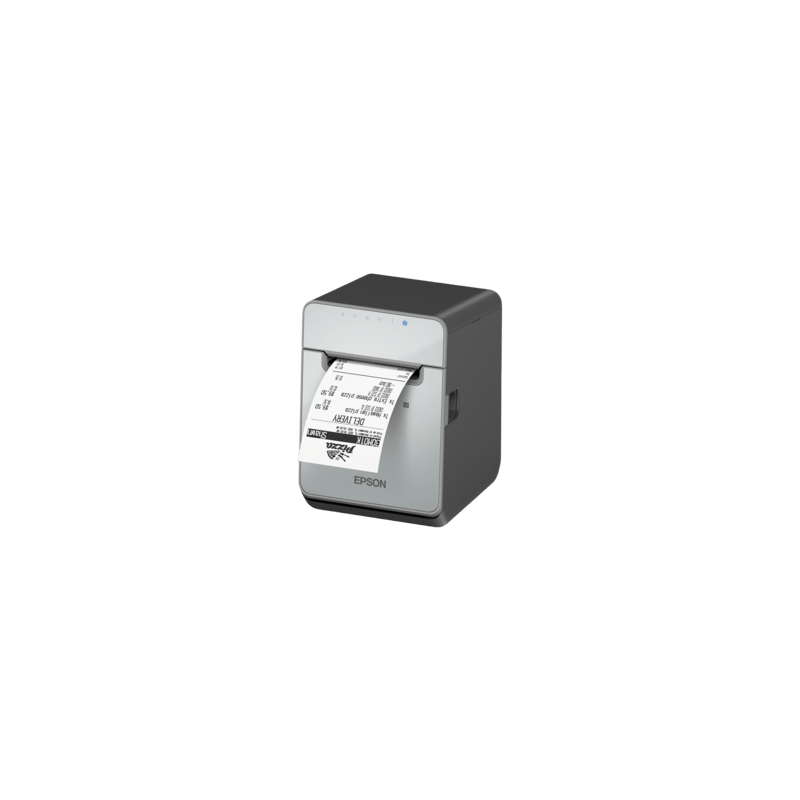 Epson TM-L100, 8 dots/mm (203 dpi), cutter, linerless, USB, Lightning, BT, Ethernet, black