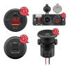Switch panel with integrated USB built-in charger with LED - open cable ends